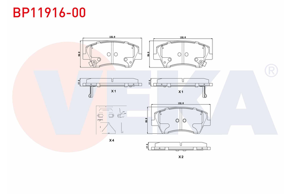 Fren Disk Balata Ön Hyundai Elantra (AD)(2016->)  VEKA BP11916-00
