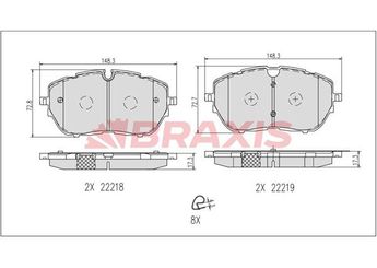 Fren Disk Balata Ön BRAXIS AB0640  1612373080 16 123 730 80
