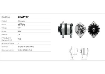 Alternatör  LUCAS ELEKTRIK LEA1197  LEA1197