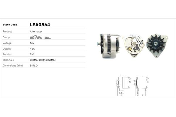 Alternatör  LUCAS ELEKTRIK LEA0864