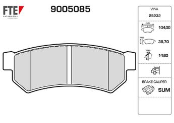 Fren Disk Balata Arka FTE 9005085  96800089 42794394 SC93723746 92235123