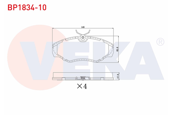 Fren Disk Balata Ön Renault Avantime (07.2001->)  VEKA BP1834-10