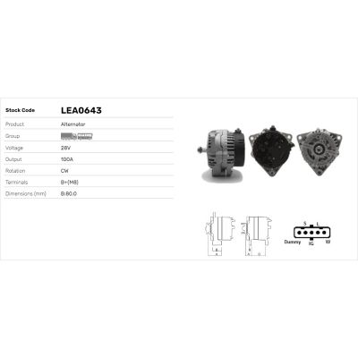 Alternatör  LUCAS ELEKTRIK LEA0643