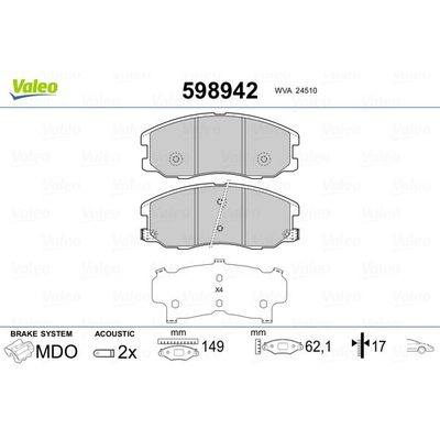 Fren Disk Balata Ön Chevrolet Captiva (2006->)  VALEO 598942