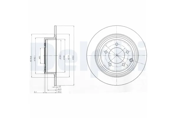Fren Disk Ayna Arka Sağ ve Sol Jeep Patriot (MK)(2007->)  DELPHI BG4169