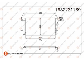 Klima Radyatörü  EUROREPAR 1682221180  1682221180 976062D000 976062D500