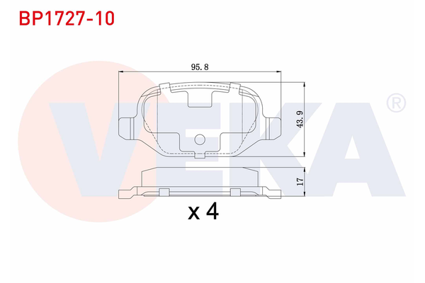 Fren Disk Balata Arka Alfa Romeo 147 (190)(2000->)  VEKA BP1727-10