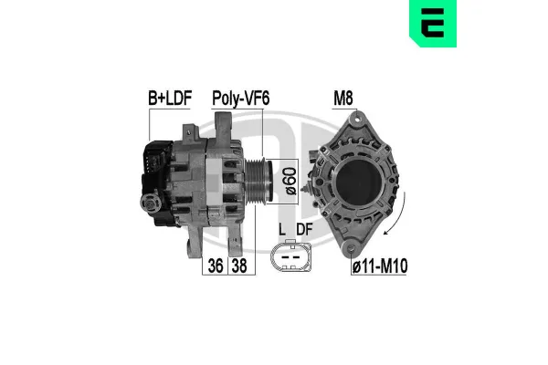 Alternatör  Peugeot 108 TOP (03.2014->)  ERA 209606