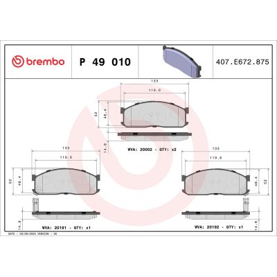 Fren Disk Balata Ön BREMBO P 49 010