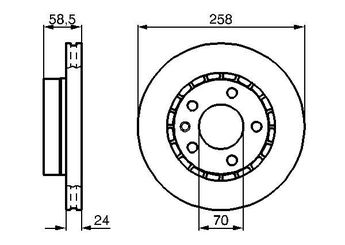 Fren Disk Ayna Ön Sağ ve Sol BOSCH 0 986 478 265  569039 5 69 039 90223919 90271134