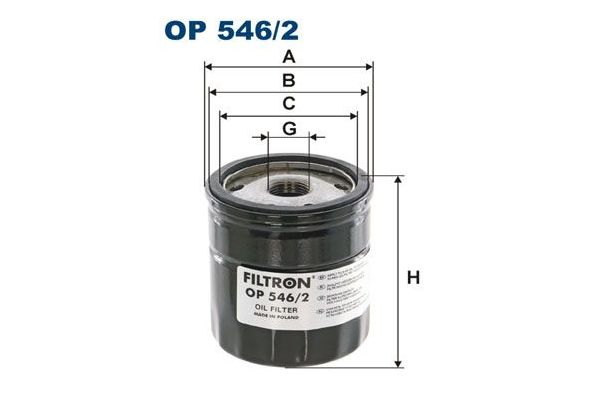 Yağ Filtresi  Ford Mondeo 4/5 Kapı (CNG)(2014->)  FILTRON OP 546/2