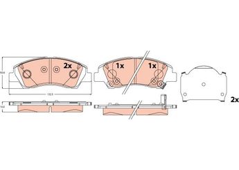 Fren Disk Balata Ön TRW GDB2563  58101K7A00 58101-K7A00