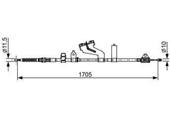 El Fren Teli Arka Sağ veya Sol BOSCH 1 987 482 654  1987482654 464300D210
