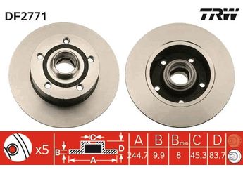 Fren Disk Ayna Arka Sağ ve Sol TRW DF2771  8D0615601B 8D0615301B 8D0 615 301 B 8D0 615 601 B 8DO615301B 8DO 615 301 B 8DO615601B 8DO 615 601 B