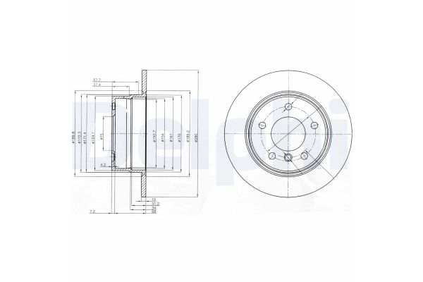 Fren Disk Ayna Arka Sağ ve Sol BMW Z4 Serisi Roadster (E85)(2002->)  DELPHI BG3940