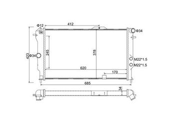 Su Radyatörü  MAGNETI MARELLI 359000300580  46834067 R10355 3096385 03096385 1300092 1300 092 1300107 1300 107 52455192 90443463 90443466