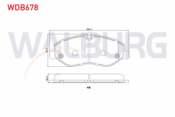 Fren Disk Balata Ön Mercedes V -Sınıfı (447)(03.2014->)  WALBURG WDB678