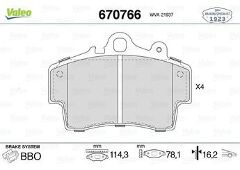 Fren Disk Balata Ön VALEO 670766  98635193911 986 351 939 11 98635193913 986 351 939 13 98635193915 986 351 939 15 98735193902 987 351 939 02 98735193903 987 351 939 03