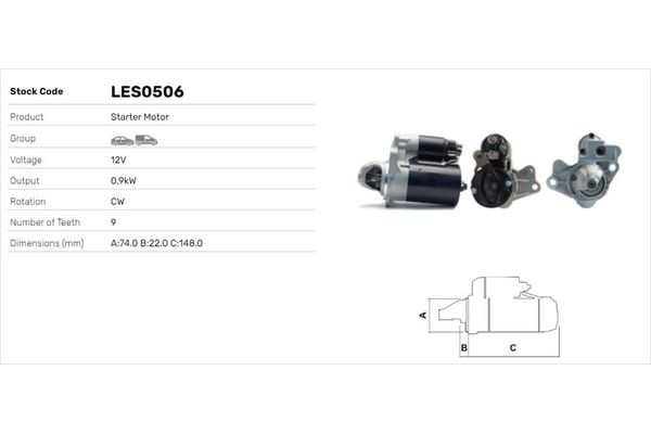 Marş Dinamosu  MINI Mini (R50,R53)(2001->)  LUCAS ELEKTRIK LES0506