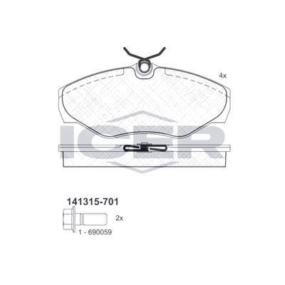 Fren Disk Balata Ön Renault Trafic P.Van (04.2001->)  FROW 220.1101.001