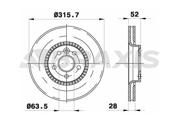 Fren Disk Ayna Ön Sağ ve Sol Volvo XC70 (04.2007->)  BRAXIS AD0415