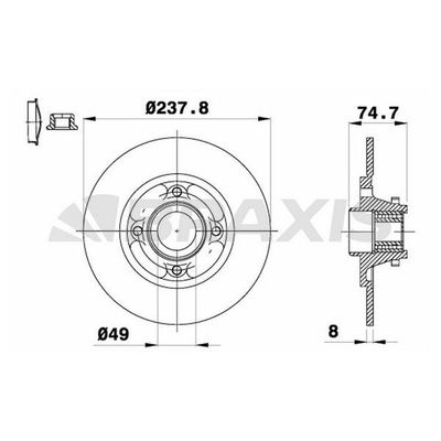 Fren Disk Ayna Arka Sağ ve Sol Renault Clio I Faz III (04.1996->)  BRAXIS AD0203