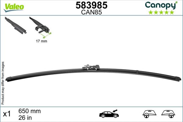 Silecek Süpürgesi Ön  650 mm - 26 inç Renault Captur II (01.2020->)  VALEO 583985