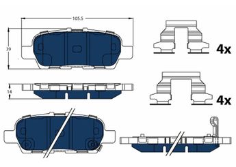 Fren Disk Balata Arka TRW GDB3508BTE  D1M60CY70B D1M60-CY70B-