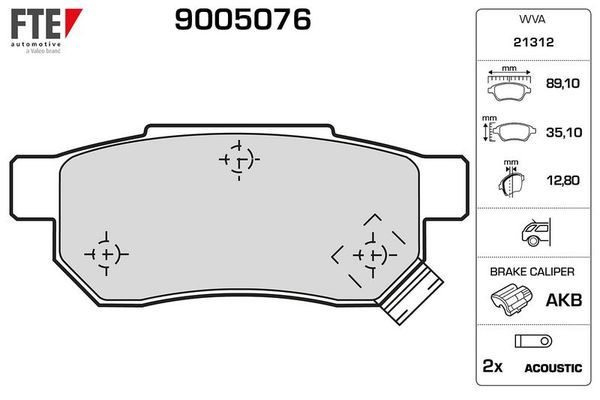Fren Disk Balata Arka Honda Jazz (GG)(09.2008->)  FTE 9005076