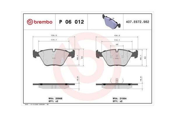 Fren Disk Balata Ön BMW 7 Serisi (E32)(1986->)  MAGNETI MARELLI 363700406012