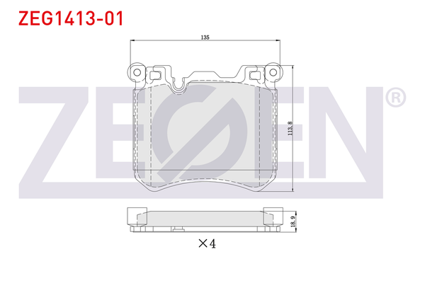 Fren Disk Balata Ön BMW X5 M Serisi (E70)(2009->)  ZEGEN ZEG1413-01