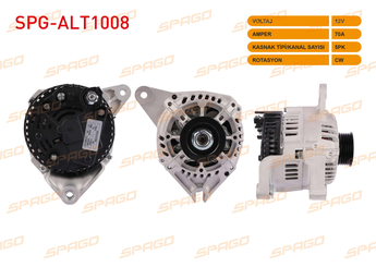 Alternatör  SPAGO ALT1008  1638109280 5701A5 57051M 5705HV 5705L1 5705N0 5705N1 5705NO 9620332580 9625016780 LR170411 LR170411B LR170411C LR170411D LR170411E LR170411F LR170411P