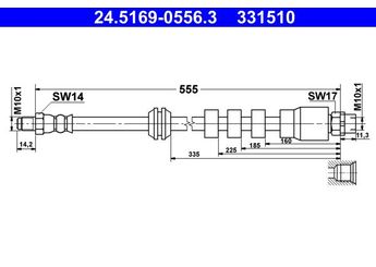 Fren Hortumu Ön Sağ veya Sol ATE 24.5169-0556.3  34326767390 34326760909 34 32 6 760 909 34 32 6 767 390