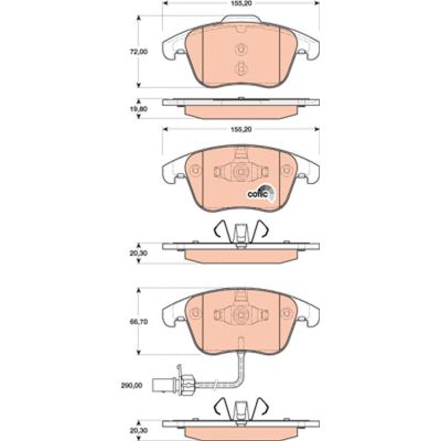 Fren Disk Balata Ön Audi A4 Allroad Quattro (8KH)(04.2009->)  TRW GDB1814