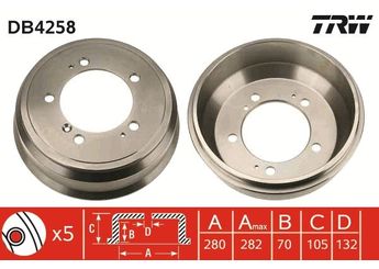 Kampana Arka Sağ veya Sol TRW DB4258  7700302145 4500099 45 00 099 9160399 77 00 302 145