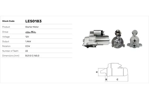 Marş Dinamosu  LUCAS ELEKTRIK LES0183