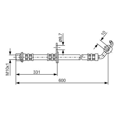 Fren Hortumu Ön Sağ Toyota RAV4 (A2)(2000->)  BOSCH 1 987 476 106
