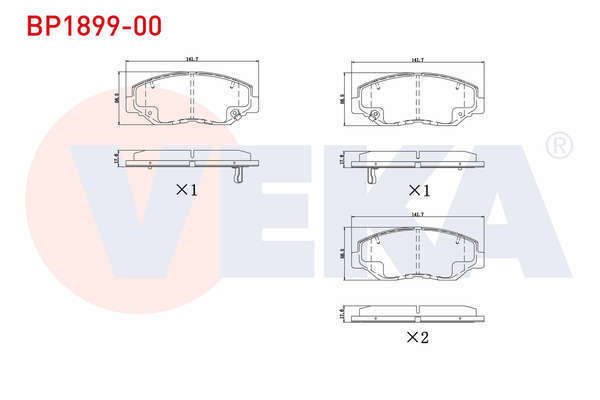 Fren Disk Balata Ön Honda Civic HB (FK)(01.2017->)  VEKA BP1899-00