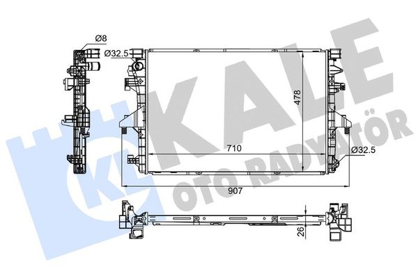 Su Radyatörü  Ford Transit / E-Transit (TTS) Kamyonet (2019->)  KALE 358925