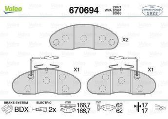 Fren Disk Balata Ön VALEO 670694  670694 7701203895 77 01 203 895