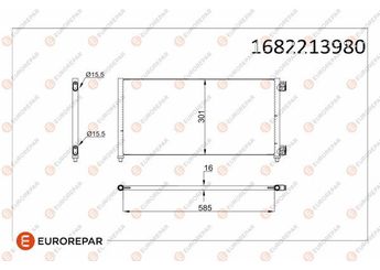 Klima Radyatörü  EUROREPAR 1682213880  1682213880 976062S500 976062S501