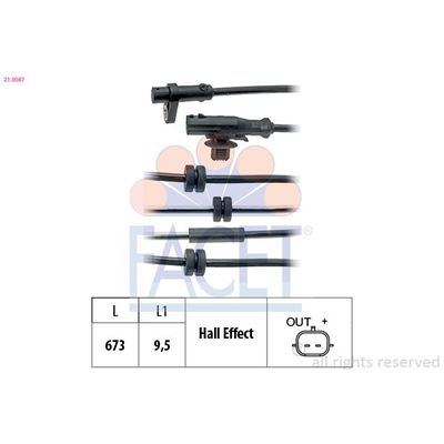 Abs Sensörü Arka Sağ veya Sol Ford Fiesta (CB1)(2008->)  MADE IN TAIWAN 8V512C190AA