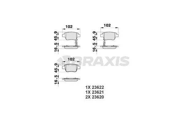 Fren Disk Balata Arka Toyota Avensis Combi (T25)(2003->)  BRAXIS AB0101
