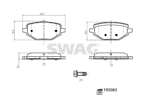 Fren Disk Balata Arka Renault Captur II (01.2020->)  SWAG 33 11 1858