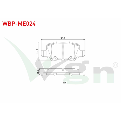 Fren Disk Balata Arka Mercedes A -Serisi (BM 169)(06.2004->)  WGN WBP-ME024