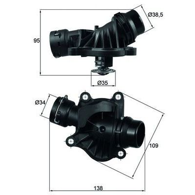 Termostat  BMW X3 Serisi (E83)(09.2003->)  MAHLE TI 234 88