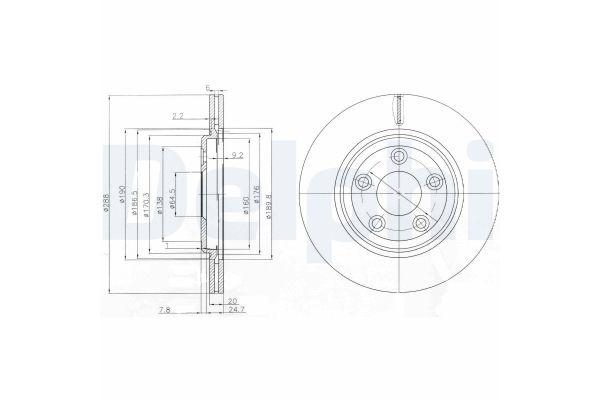 Fren Disk Ayna Arka Sağ ve Sol Jaguar S-Type (03.1999->)  DELPHI BG3512
