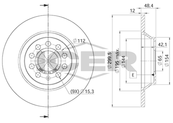Fren Disk Ayna Arka Sağ ve Sol BSG 90-210-056  3Q0615601 3Q0 615 601 3Q0615601A 3Q0 615 601 A