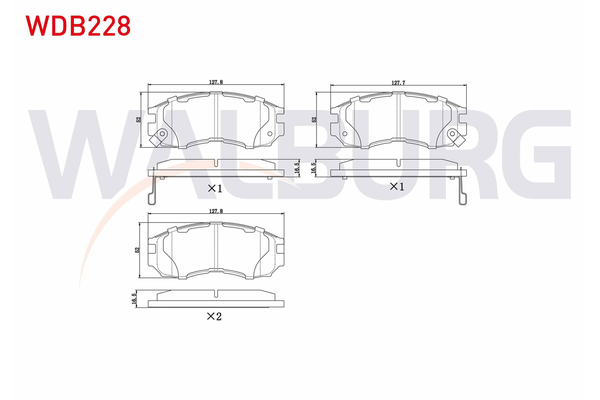 Fren Disk Balata Ön Mitsubishi Colt (C50A)(1989->)  WALBURG WDB228