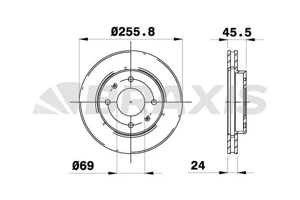 Fren Disk Ayna Ön Sağ ve Sol Mitsubishi Carisma 5 Kapı (DA0)(2000->)  BRAXIS AE0265